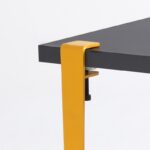 Τραπέζι σαλονιού Neda ανθρακί μελαμίνη κίτρινα μεταλλικά πόδια 90x60x45εκ ed15967 - Image 3