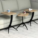 Τραπεζάκι σαλονιού Pio oak μελαμίνη 35x45x60cm μεταλλικά πόδια ed1596 - Image 4