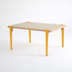 Τραπέζι σαλονιού Neda δρυς μελαμίνη κίτρινα μεταλλικά πόδια 90x60x45εκ ed15977 - Image 5