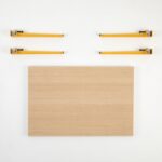 Τραπέζι σαλονιού Neda δρυς μελαμίνη κίτρινα μεταλλικά πόδια 90x60x45εκ ed15977 - Image 4