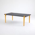 Τραπέζι σαλονιού Fonissa ανθρακί μελαμίνη μεταλλικά πόδια κίτρινα 120x60x45εκ ed15982 - Image 5