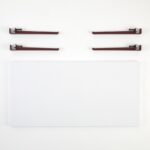 Τραπέζι σαλονιού Fonissa άσπρο μελαμίνη μεταλλικά πόδια κόκκινα 120x60x45εκ ed15985 - Image 4