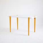 Τραπεζαρία Eurotas άσπρο κίτρινο μελαμίνη 120x60x75εκ ed16015 - Image 5