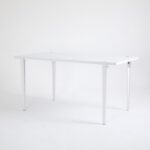 Τραπέζι Pinios άσπρη μελαμίνη άσπρα μεταλλικά πόδια 150x75cm ed16040 - Image 5