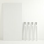 Τραπέζι Pinios άσπρη μελαμίνη άσπρα μεταλλικά πόδια 150x75cm ed16040 - Image 4