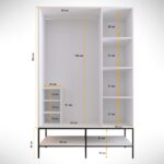 Ντουλάπα Martin τρίφυλλη άσπρη μελαμίνη 126x50x200cm ed1604 - Image 4