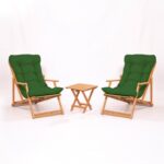 My σετ τραπέζι και καρέκλες κήπου 3 τεμάχια 80x72x60cm πράσινο φυσικό χρώμα ed16071