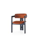 Πολυθρόνα Piu ξύλινη 58x49x76cm μαύρο πορτοκαλί ed16144