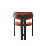 Πολυθρόνα Piu ξύλινη 58x49x76cm μαύρο πορτοκαλί ed16144 - Image 2