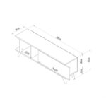 Έπιπλο τηλεόρασης Liberty Sapphire Oak 120x45x30cm ed16163 - Image 2