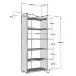 Βιβλιοθήκη Wise Sapphire δρυς μελαμίνη 60x30x160εκ ed16234 - Image 2