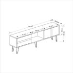 Έπιπλο tv Vana ανθρακί χρυσό χρώμα μελαμίνη 150x50x29 6cm ed16237 - Image 2