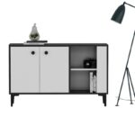 Μπουφέ Deserto μαύρο λευκό 120x35x75cm ed16246 - Image 5