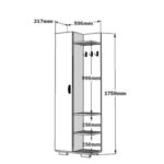 Ντουλάπι μπάνιου Flexi καρυδι άσπρο μελαμίνη 59 6x31 7x175 8εκ ed16262 - Image 2
