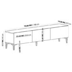 Έπιπλο τηλεόρασης Artemis Sapphire Oak ανθρακί μελαμίνη 180X37X45cm ed16264 - Image 2