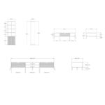 Σετ επίπλων σαλονιού Nost Sapphire Oak άσπρη μελαμίνη 160x40x41cm ed16347 - Image 2