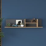 Ράφι τοίχου Aeri 120x19 8x25cm μελαμίνη καρυδί ανθρακί ed16354 - Image 4