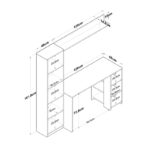 Γραφείο Aula καρυδί ανθρακί χρώμα μελαμίνη 160x45x161 8cm ed16375 - Image 2