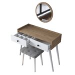 Τουαλέτα Fog καρυδί άσπρο μελαμίνη 98 6x40x83 8εκ ed16376