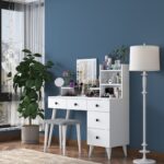 Τουαλέτα κρεβατοκάμαρας άσπρη μελαμίνη 122 2x40x93 8cm ed16382