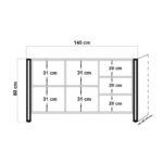 Σετ επίπλων σαλονιού COSMO μέταλλο μελαμίνη Atlantic Pine μαύρο 130x50x45cm ed16397 - Image 3