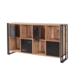 Σετ επίπλων σαλονιού COSMO μέταλλο μελαμίνη Atlantic Pine μαύρο 130x50x45cm ed16403 - Image 5