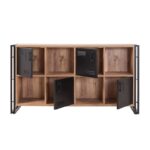 Σετ επίπλων σαλονιού COSMO μέταλλο μελαμίνη Atlantic Pine μαύρο 130x50x45cm ed16403 - Image 4