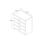 Συρταριέρα Auburn άσπρη μελαμίνη 72x44 5x80 5cm ed16526 - Image 2