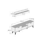 Έπιπλο τηλεόρασης Prato 180x35x48cm μελαμίνη άσπρη ed16538 - Image 2