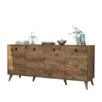 Μπουφέ Elite καρυδί χρώμα 180x45x80cm ed165 - Image 3