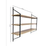 Ραφιέρα Raffy μαύρο atlantic pine μελαμίνη μεταλλικός σκελετός 120x28x95εκ ed16603 - Image 2