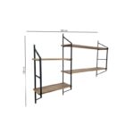 Ραφιέρα Raffy μαύρο atlantic pine μελαμίνη μεταλλικός σκελετός 180x28x120εκ ed16607 - Image 2