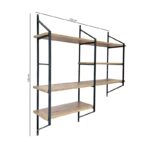 Ραφιέρα Raffy μαύρο atlantic pine μελαμίνη μεταλλικός σκελετός 120x28x120εκ ed16608 - Image 4