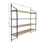 Ραφιέρα Raffy μαύρο atlantic pine μελαμίνη μεταλλικός σκελετός 120x28x120εκ ed16609 - Image 2