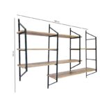 Ραφιέρα Raffy atlantic pine μαύρο μελαμίνη μεταλλικός σκελετός 180x28x120εκ ed16610 - Image 3