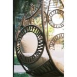 Κουνιστή καρέκλα κήπου Osna κρεμ μαύρο μέταλλο 110x110x196εκ ed16613 - Image 3