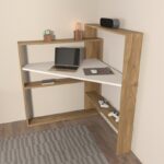 Γραφείο Kelly μελαμίνη καρυδί λευκό χρώμα 93 6x114cm ed16702 - Image 4