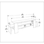 Έπιπλο tv Lenora λευκό καρυδί 150x35x45cm ed16705 - Image 2