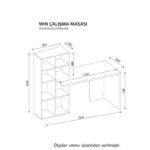 Γραφείο Coppa λευκό καρυδί 120x60x73 8cm ed1671 - Image 2