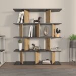 Βιβλιοθήκη Grace μαύρο δρυς μελαμίνη 120x24 6x141εκ ed16734