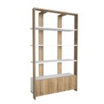 Βιβλιοθήκη Elena άσπρο καρυδί μελαμίνη 93 6x31 5x160εκ ed16746 - Image 3