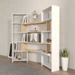 Βιβλιοθήκη Poyraz άσπρο δρυς μελαμίνη  163 5x22x150εκ ed16765 - Image 5