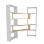 Βιβλιοθήκη Poyraz άσπρο δρυς μελαμίνη  163 5x22x150εκ ed16765 - Image 3