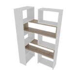 Βιβλιοθήκη Poyraz άσπρο καρυδί μελαμίνη 163 5x22x150εκ ed16766 - Image 3