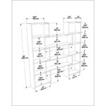 Βιβλιοθήκη Poyraz άσπρο καρυδί μελαμίνη 163 5x22x150εκ ed16766 - Image 2