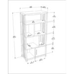 Βιβλιοθήκη Valero άσπρο ανθρακί μελαμίνη 60x29 6x120εκ ed16818 - Image 2