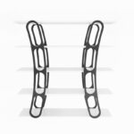 Βιβλιοθήκη Adar μαύρο άσπρο χρώμα μελαμίνη 120x25x120cm ed16823 - Image 3