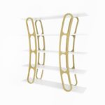 Βιβλιοθήκη Adar άσπρο χρυσό χρώμα μελαμίνη 120x25x120cm ed16824 - Image 4