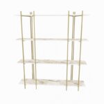 Βιβλιοθήκη Moss άσπρο χρυσό μελαμίνη 160x29 6x180εκ ed16831 - Image 3