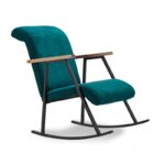 Dandolo Κουνιστή Πολυθρόνα Ύφασμα Petrol Blue 86x65x100cm ed1684 - Image 3